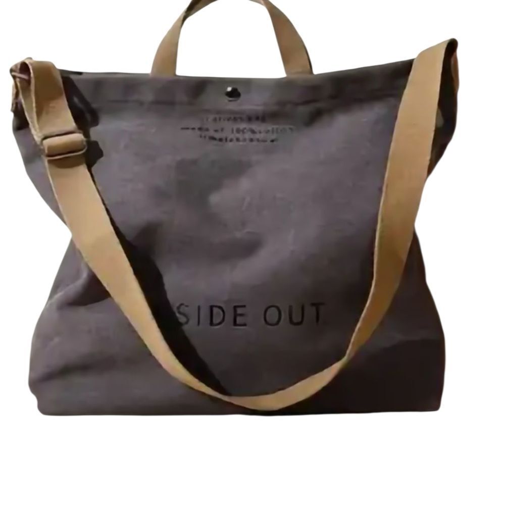 Chic Gray and Tan Hobo Bag